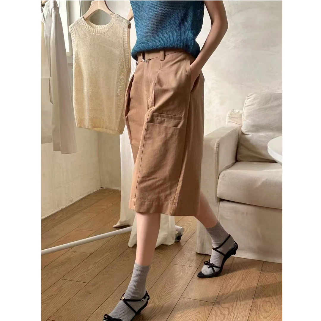 十三行ACME-夏季福秒压褶口袋休闲中裤#5510