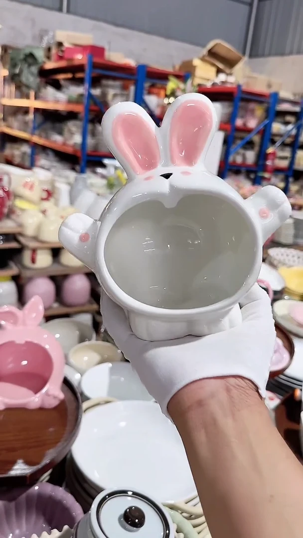 瓷片兔子罐 微瑕凑满20元包邮