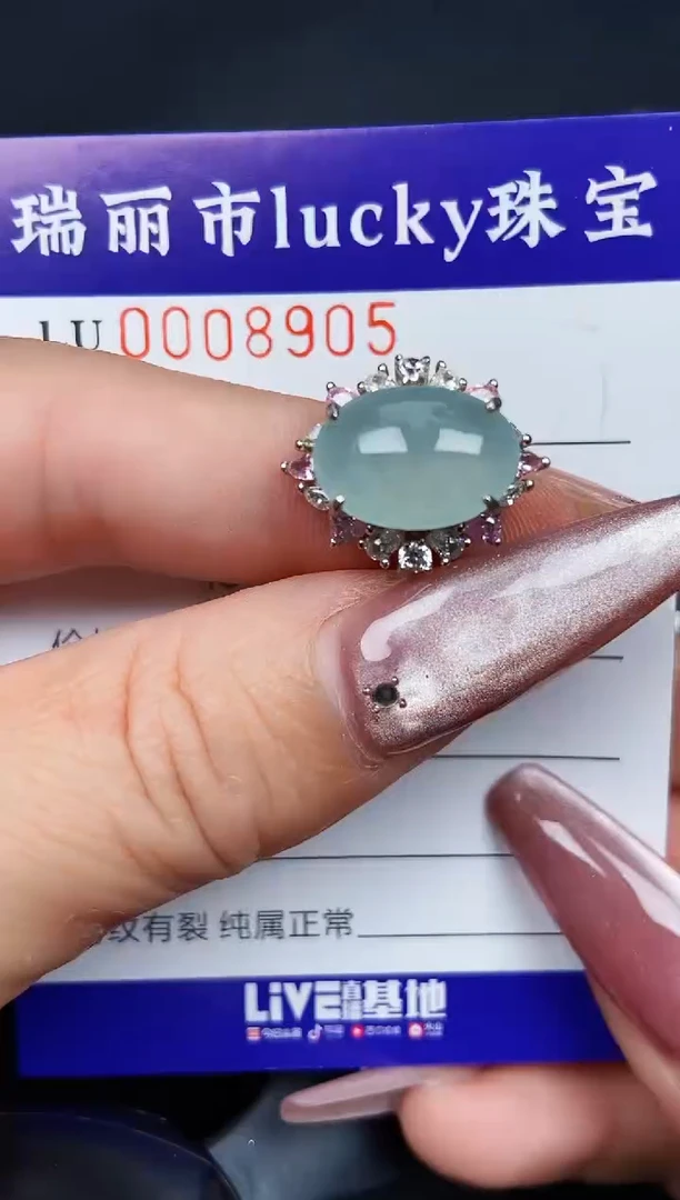 翡翠银S925镶嵌颈饰8905