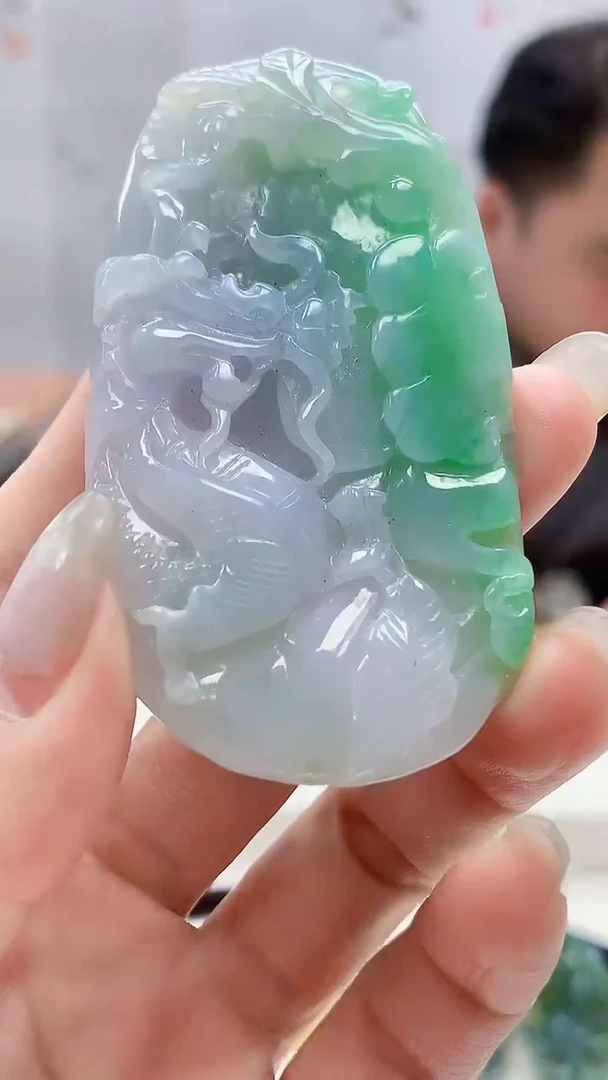 定制翡翠未镶嵌5060lr- 毛货挂件176