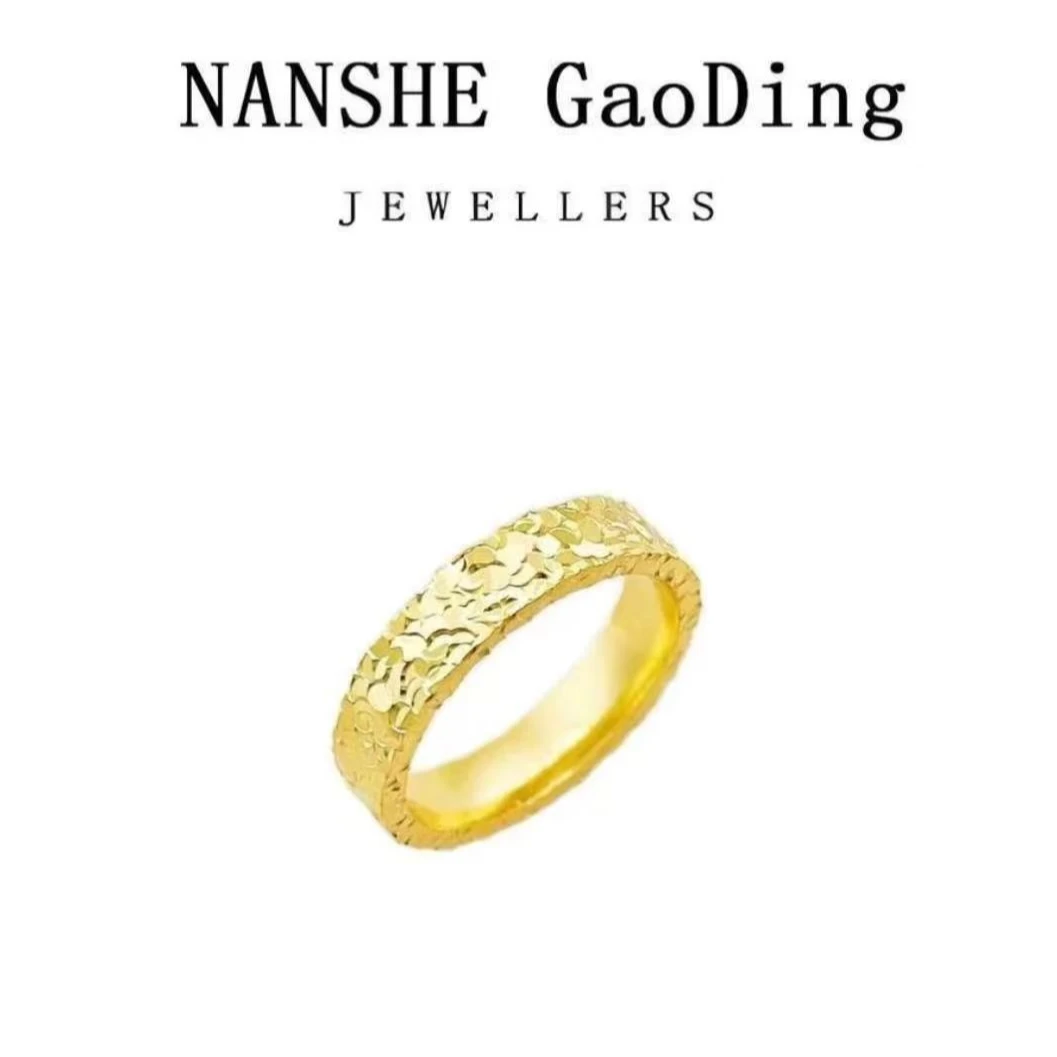 钛钢珐琅戒指 宽面碎冰冰戒指时尚精致轻奢