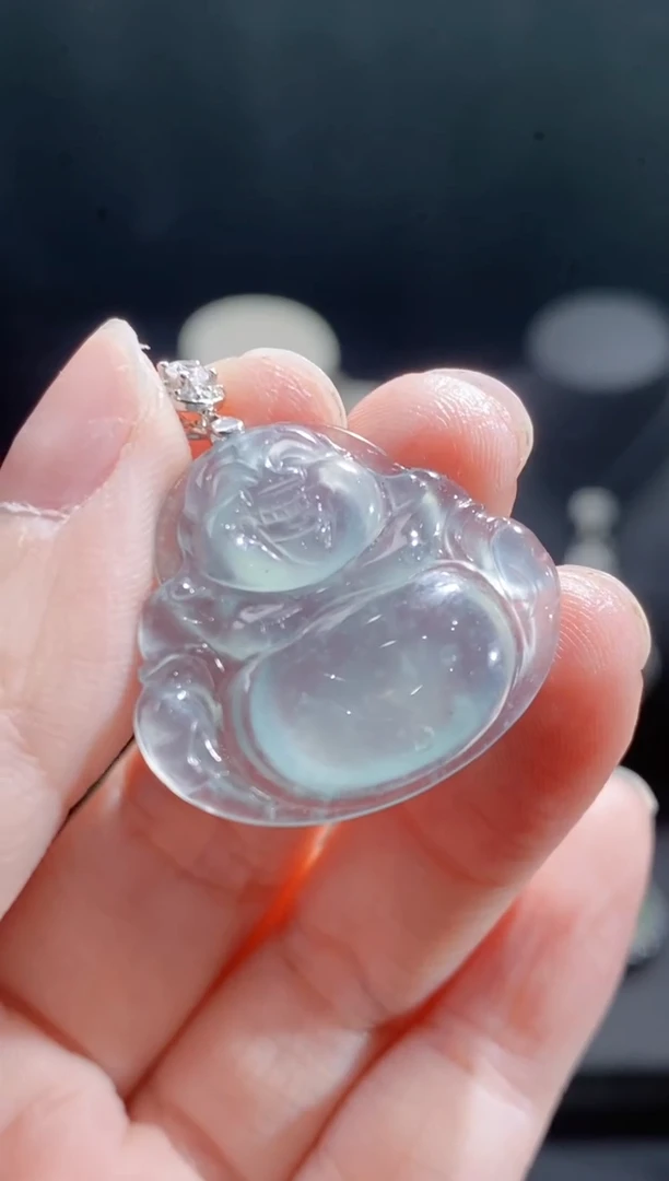 翡翠未镶嵌颈饰天然A货翡翠佛公吊坠