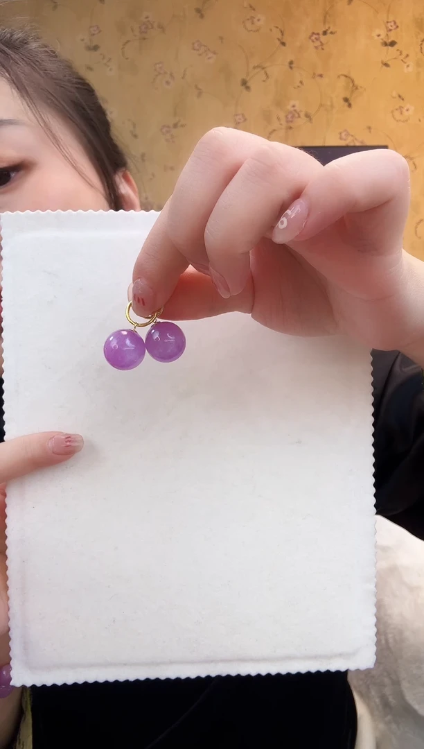 【闪购商品】锂辉石耳饰未镶嵌紫锂辉耳饰15M