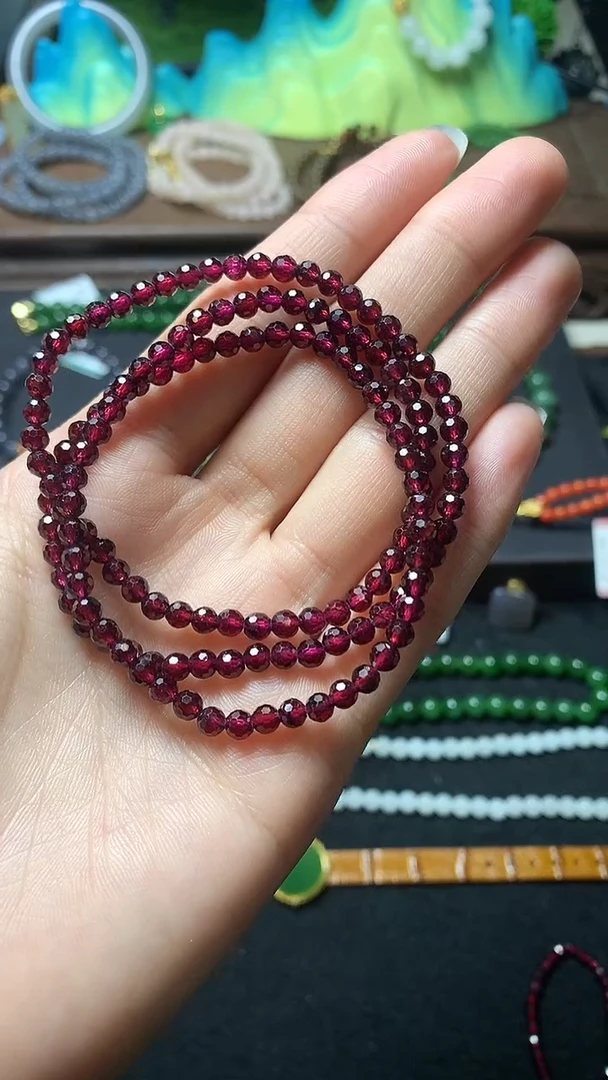 【闪购商品】石榴石手串未镶嵌多圈手串