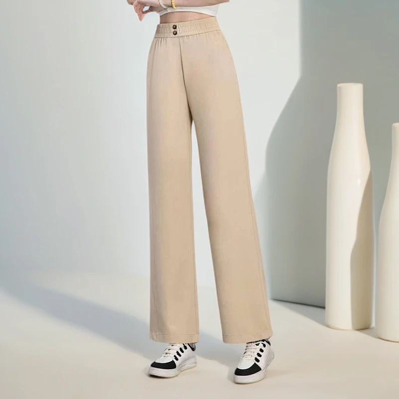 【清货】高腰垂顺阔腿裤裤子夏季宽松百搭显瘦薄款直筒裤KZ661