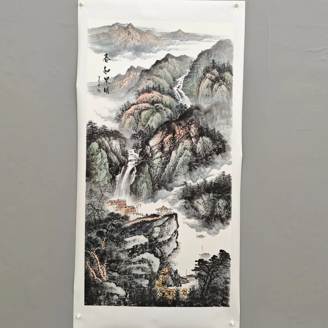 锦煌专属/李鲤手绘/春和景明/画芯138x70/四尺