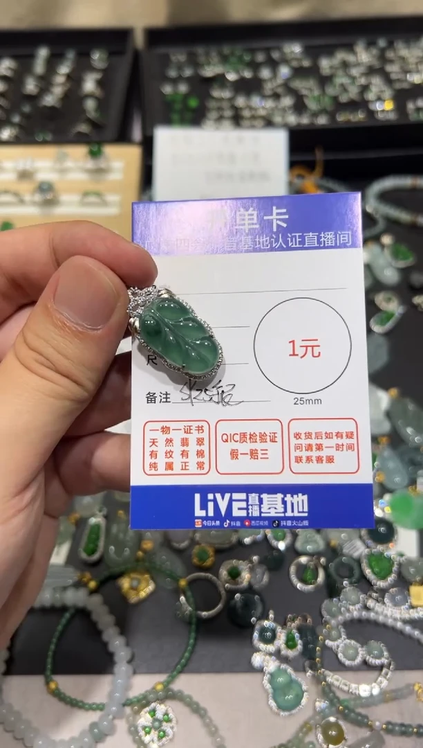 翡翠未镶嵌颈饰皮*?叶子