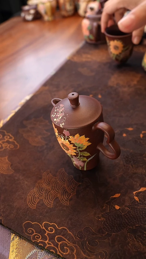 茶壶紫砂向阳而生壶