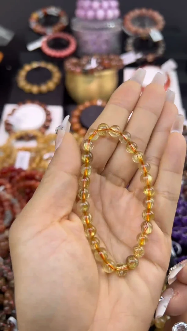 未镶嵌手串水晶金发晶6.7mm+