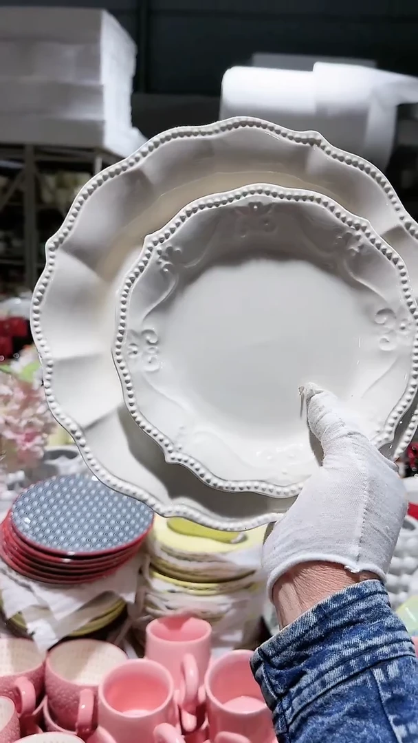 【闪购商品】瓷片大小盘2件套微瑕 凑满20元包邮