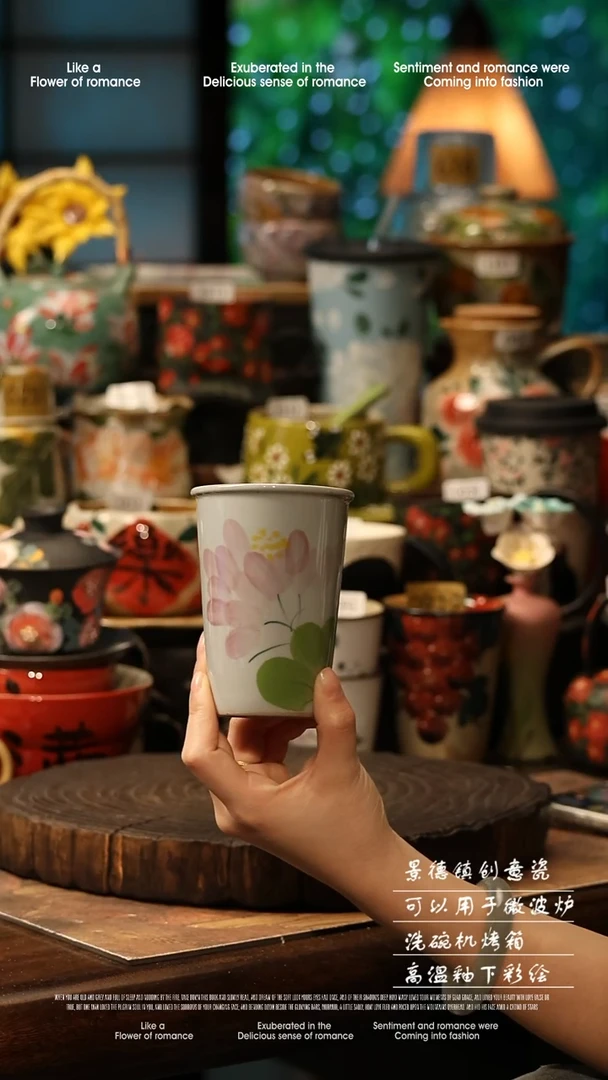 陶瓷景德镇高温釉下彩手工手绘款式