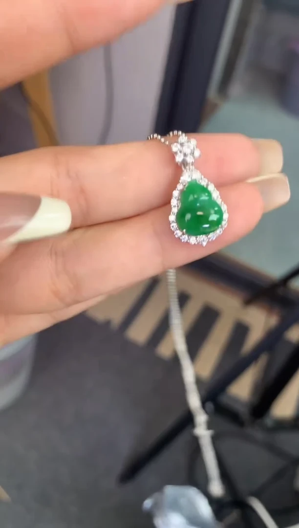翡翠银S925镶嵌吊坠(不含链)【挽石珠宝】葫芦