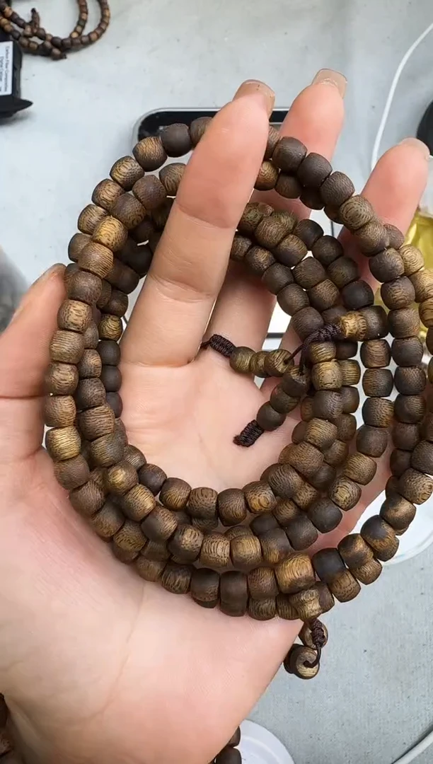 沉香手串0719海南金沙叶鼓珠多圈多样性发一
