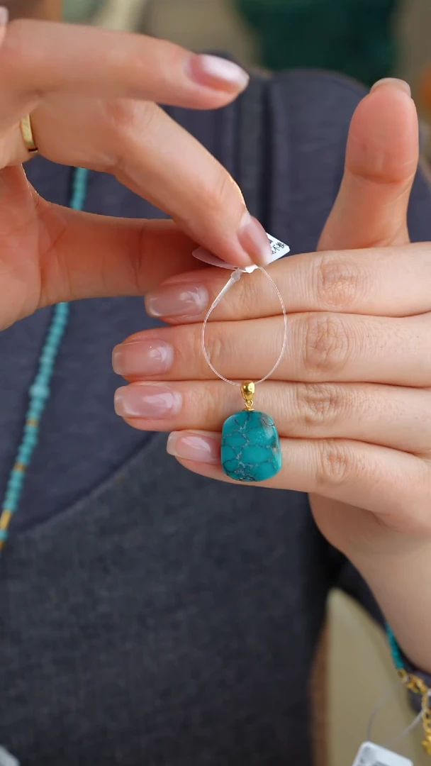 【闪购商品】绿松石吊坠(不含链)18K金镶嵌1