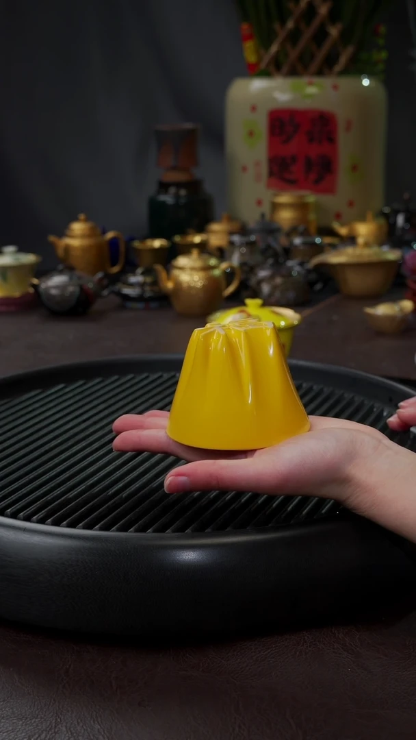 【闪购商品】杯【宜景窑帝王黄鎏金】福杯