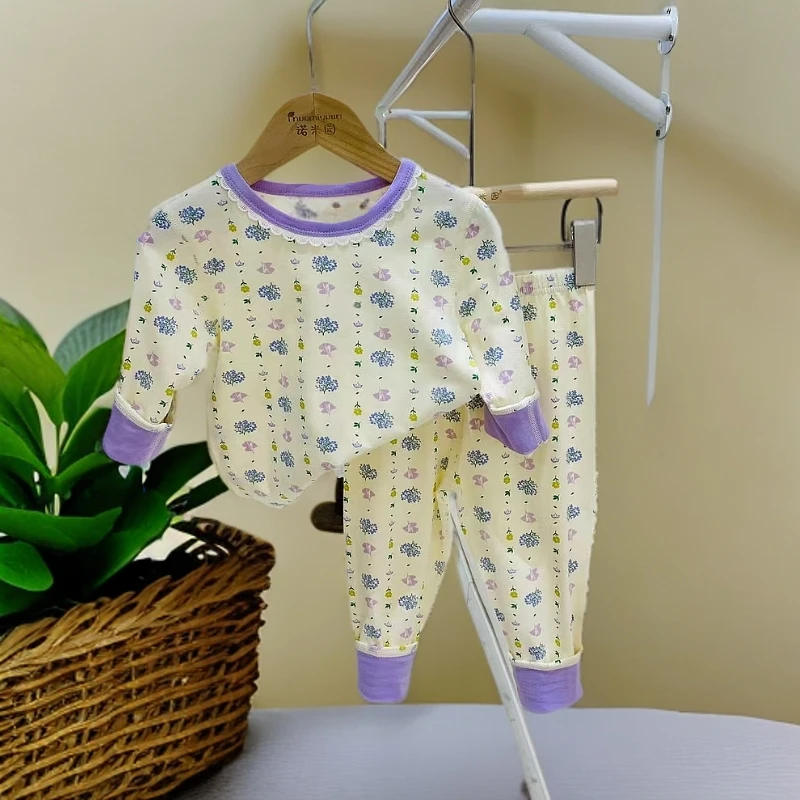 (130-160)尺码链接宝宝纯棉长袖长裤印花家居服