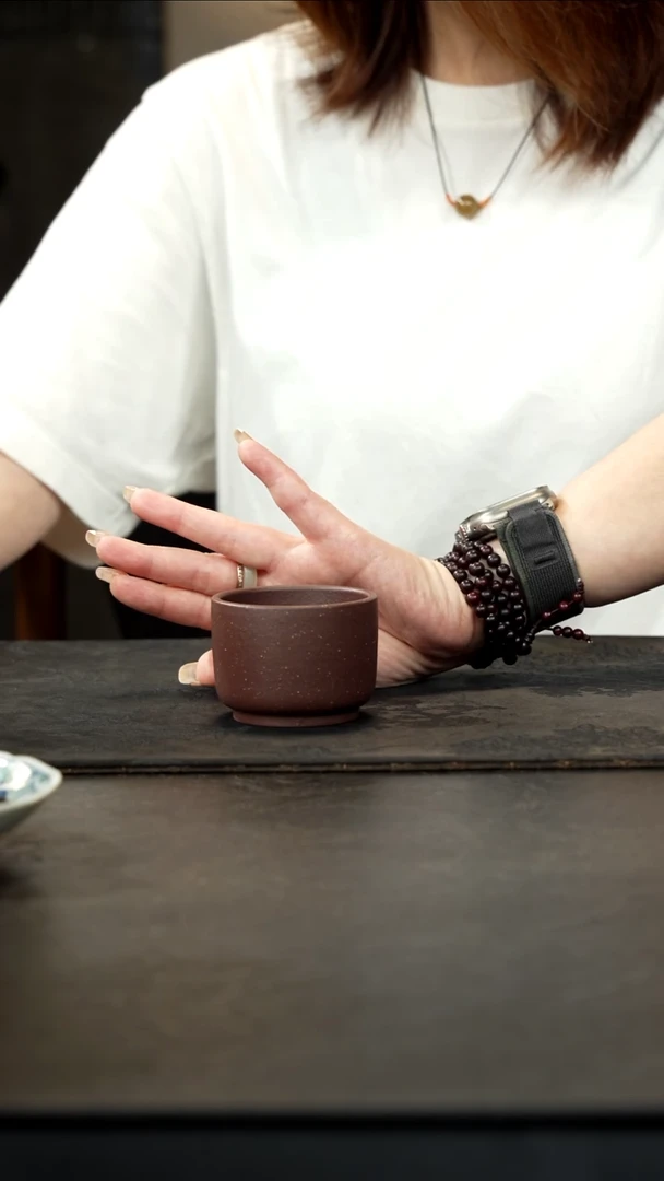茶壶紫砂紫泥圆口杯80cc