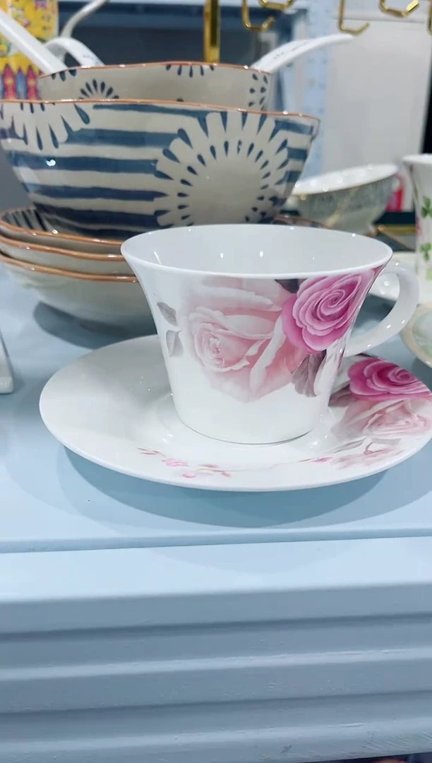 瓷片日用陶瓷（简装）咖啡杯一套