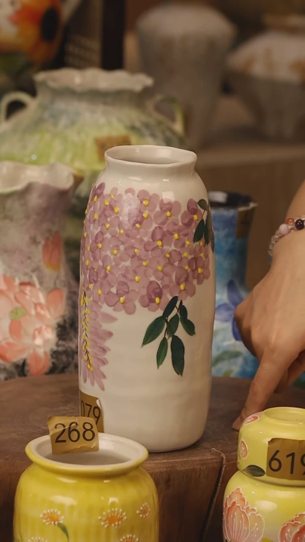 陶瓷079景德镇设计师手作花器摆件侘寂风