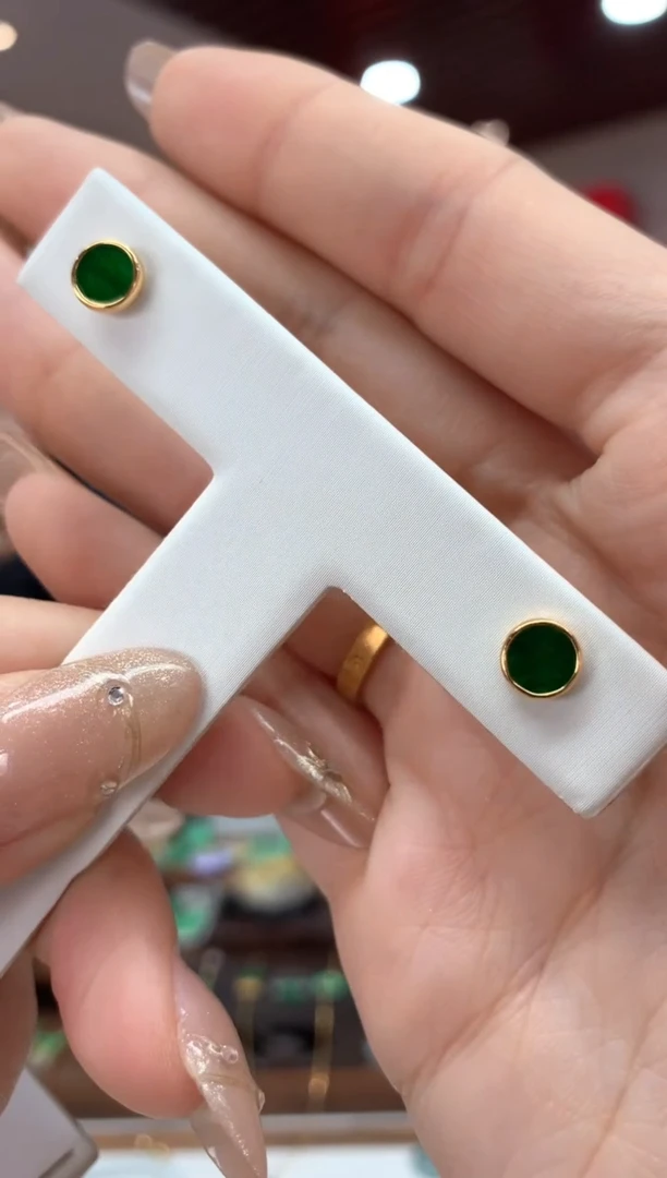 【闪购商品】翡翠耳饰银S925镶嵌耳钉多样性发货1件