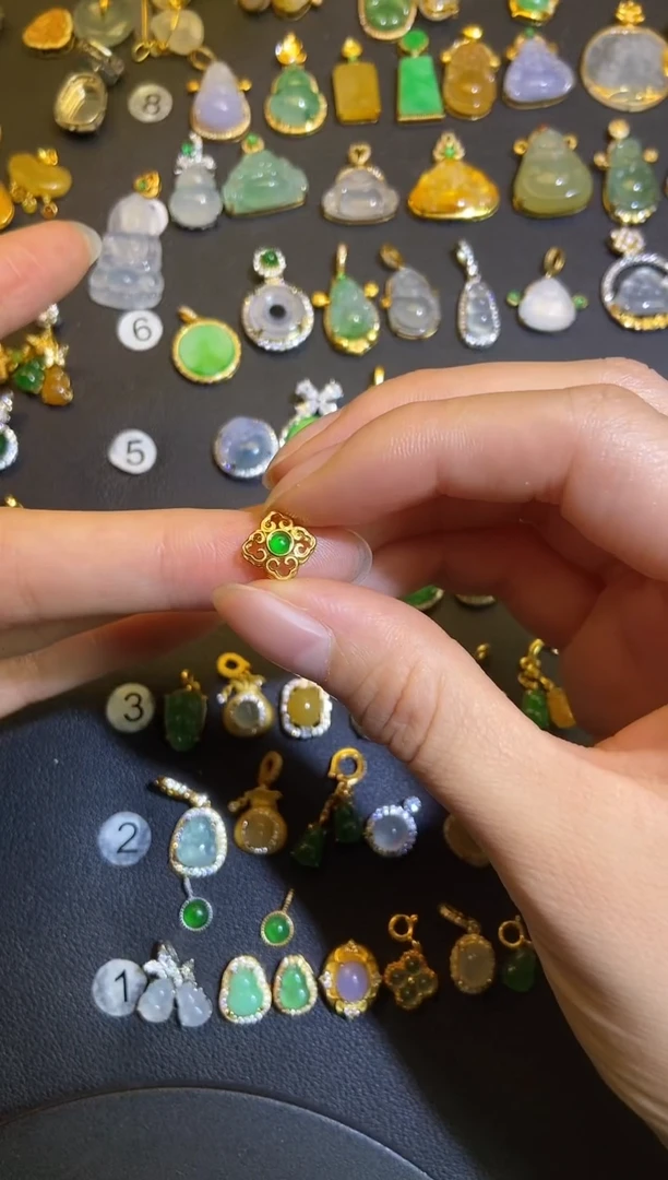 吊坠(不含链)银S925镶嵌翡翠1