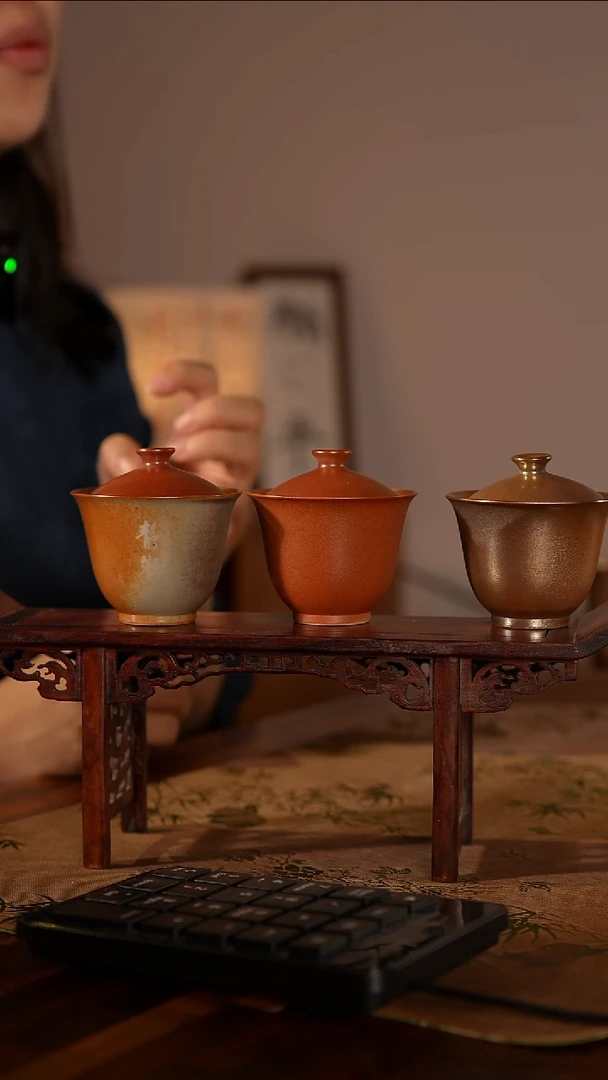 杯子柴烧炻器岩茶小盖碗