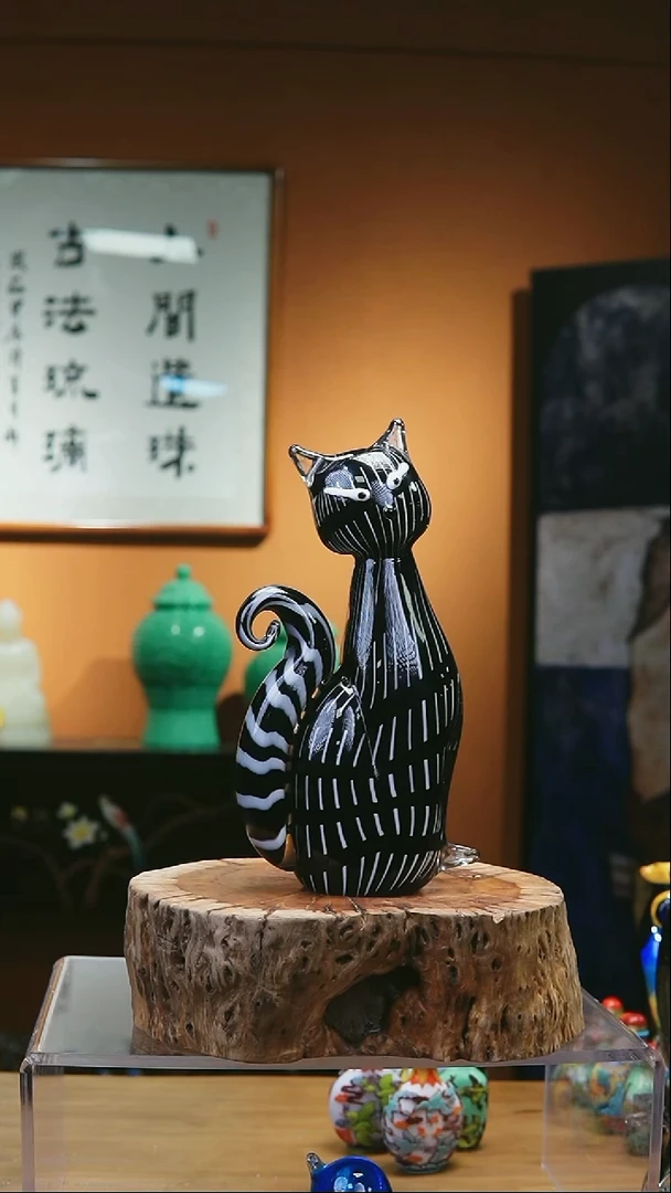 手工艺品琉璃猫老大