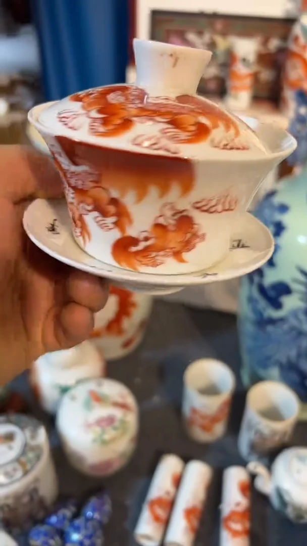 摆件瓷摆件瓷摆件瓷摆件狮子盖碗