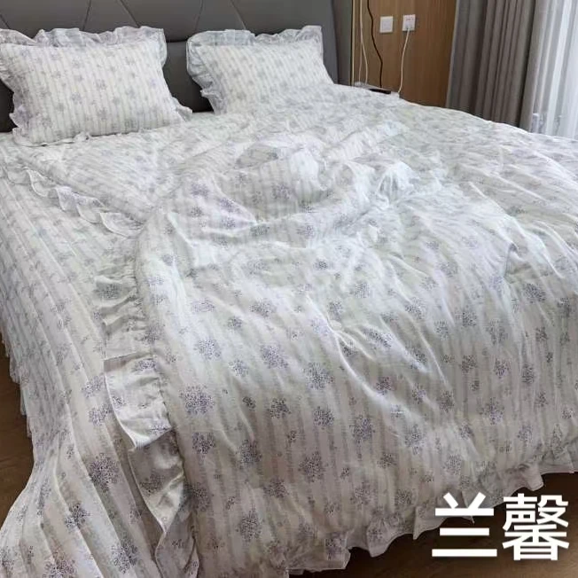 【易来家纺】出口韩国双层春秋被原单，四件套，舒服，漂亮