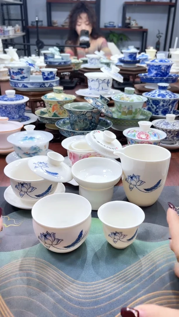 【闪购商品】小号元宝荷花8杯套装+主人杯