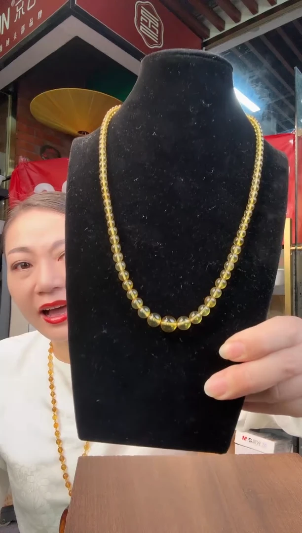 琥珀颈饰未镶嵌金珀塔链6-12mm 多样性发其一