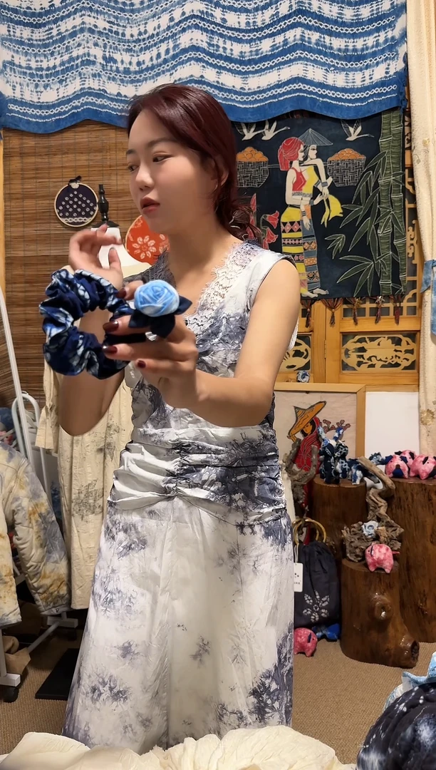 【闪购商品】植物染色扎染工艺发圈