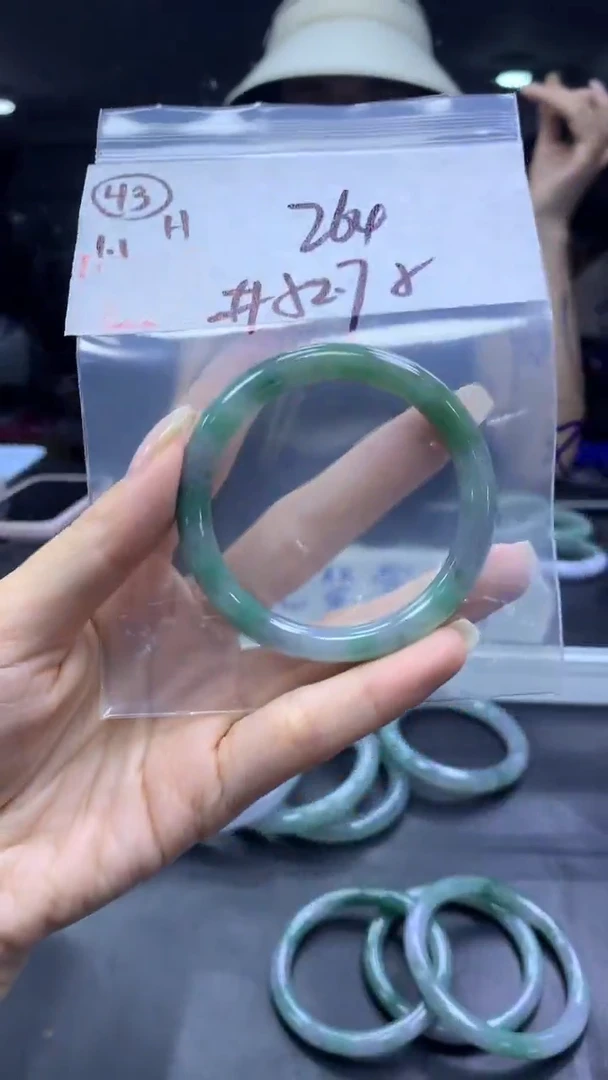 未镶嵌定制翡翠43手镯52.7纹+264元+拍一发一