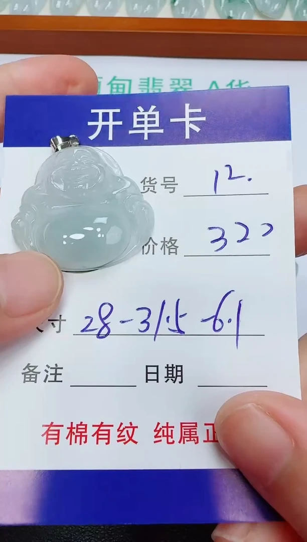 翡翠未镶嵌吊坠(赠链)12