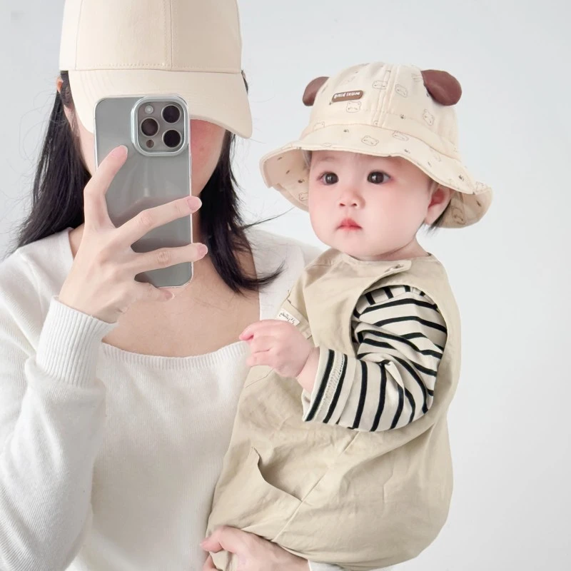 婴儿帽子春秋薄款超萌小月龄纯棉渔夫帽春天新生儿男女宝宝遮阳帽