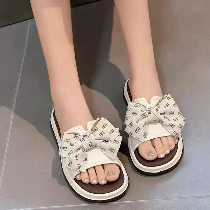 83363  夏季新款蝴蝶结软底防滑凉拖鞋