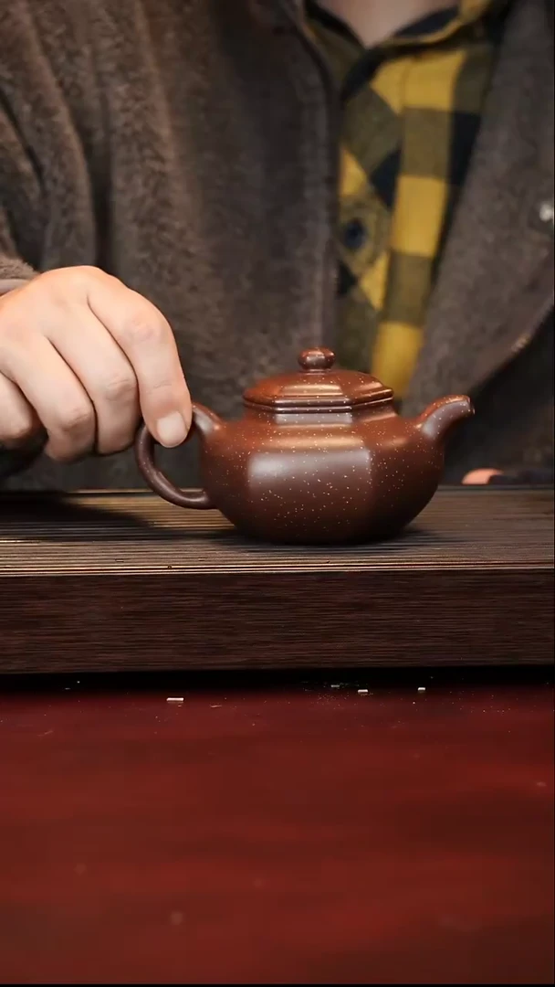 原矿高端紫砂----铺砂六方