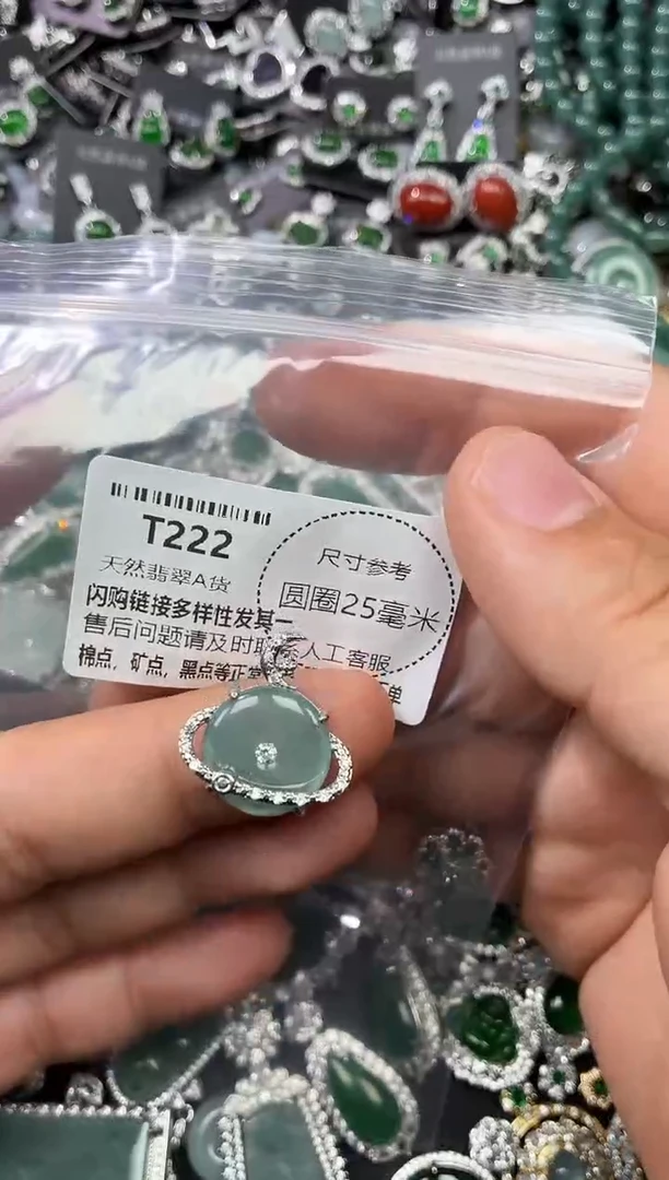 翡翠未镶嵌颈饰T222吊坠