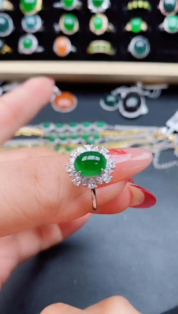 【闪购商品】翡翠戒指银S925镶嵌21321321