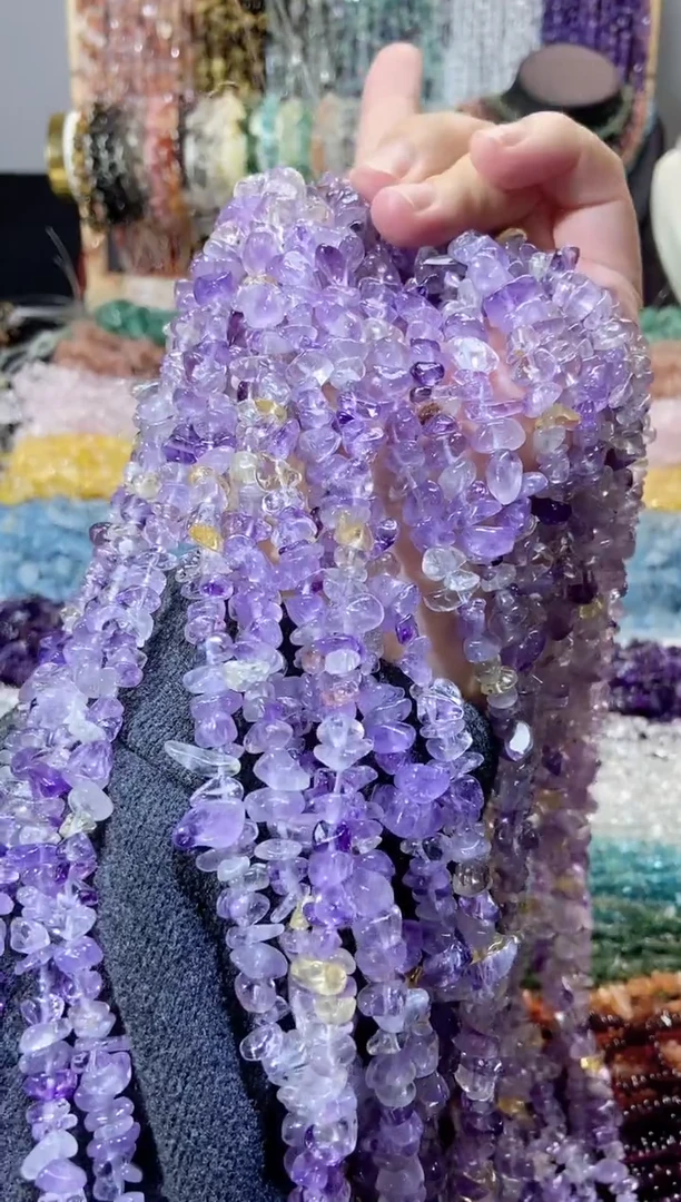 未镶嵌珠宝半成品水晶紫黄晶