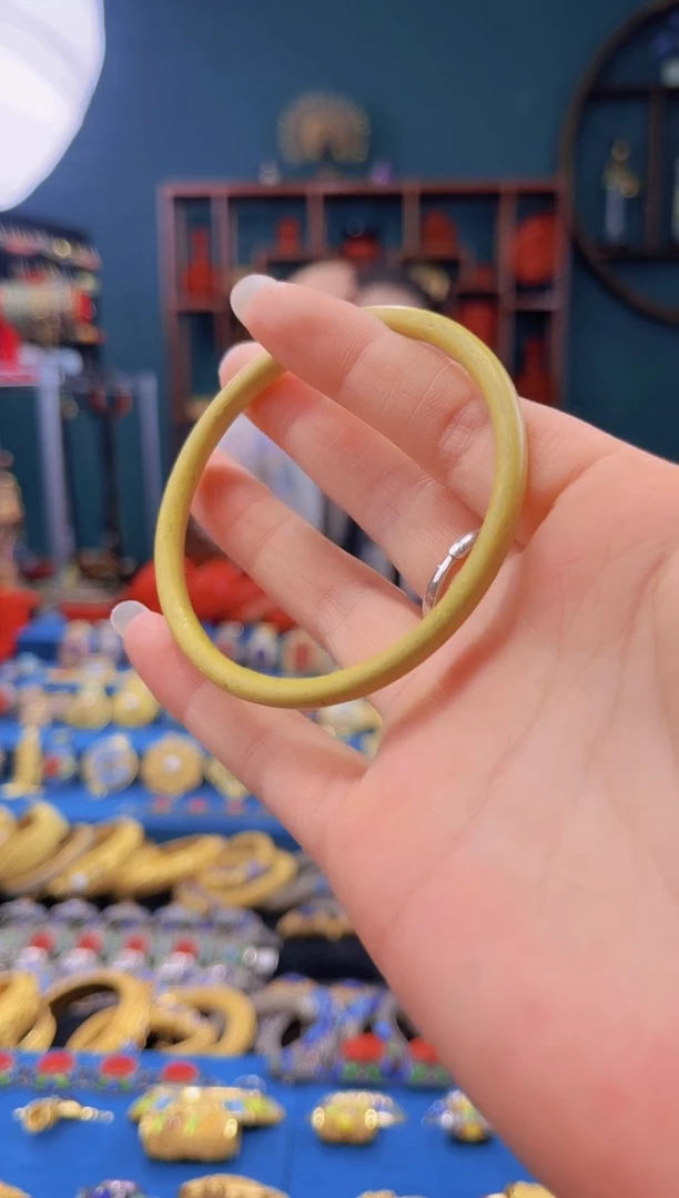 非遗技艺 大漆叮当镯 黄色57