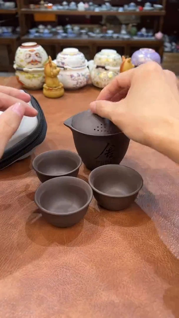 真的很便宜会开片的旅行茶具