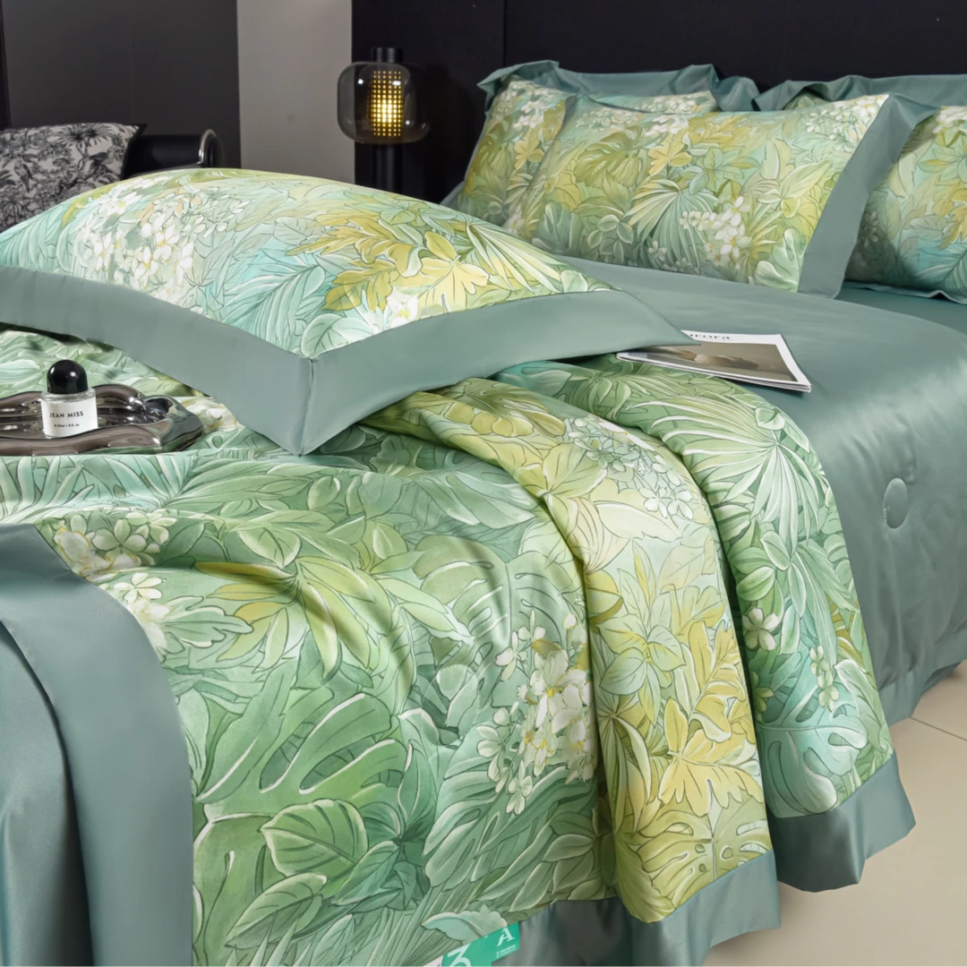 梵禧丽新款夏季水洗冰丝滑凉感夏被四件套可机洗夏凉被空调被