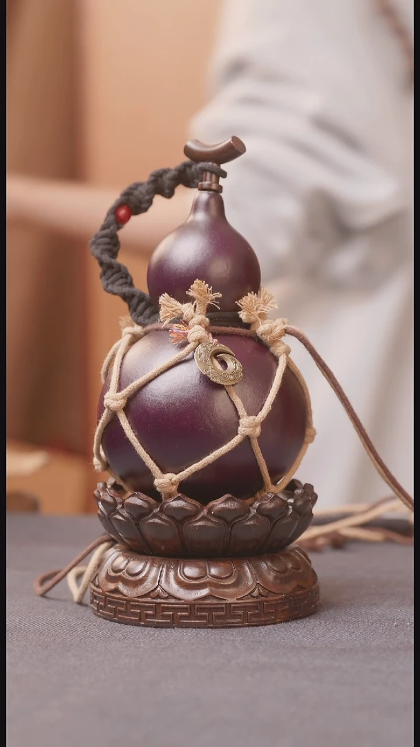 1346号链接精品大漆葫芦现货现发[一物一拍]不包含莲花底座