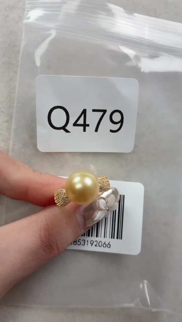 银S925镶嵌戒指海水珍珠q479