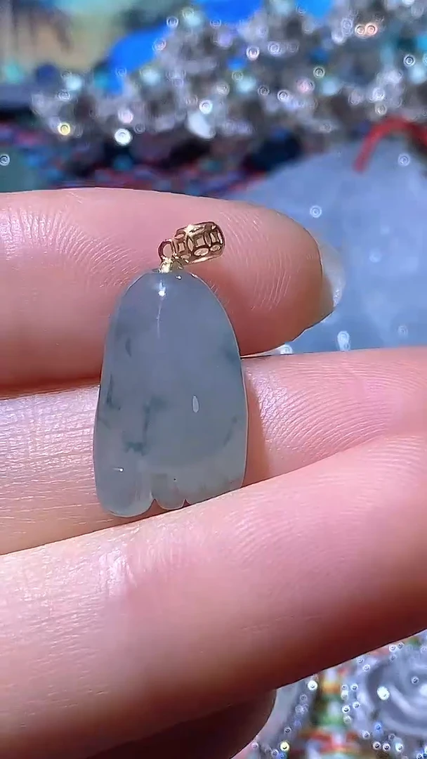 吊坠(不含链)18K金镶嵌翡翠翡翠14