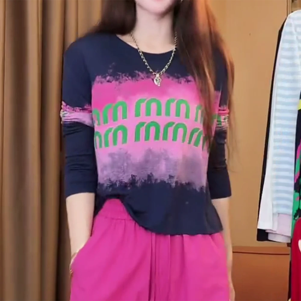 长袖T恤女夏季薄款时尚百搭休闲洋气长袖防晒上衣C5706