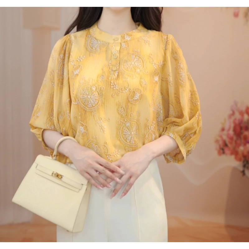 X2806【出口原单】气质百搭优雅显瘦衬衫-珈珈