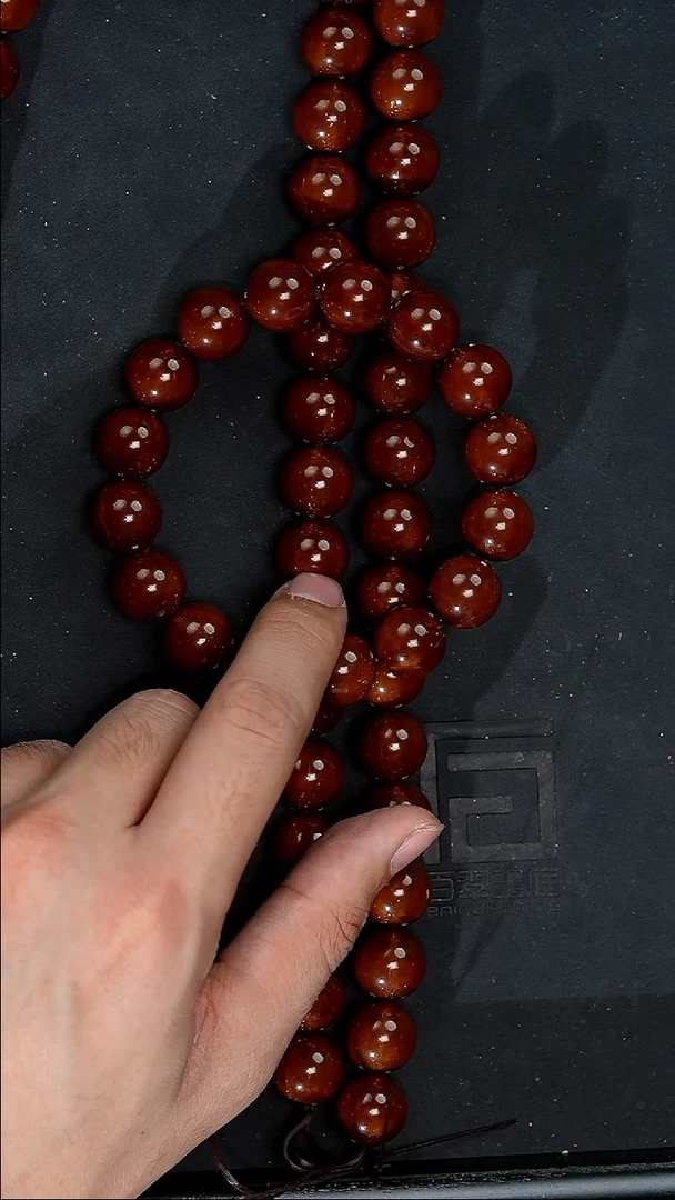 手串紫金鼠1761咖红皮半实心正圆光珠卡15+尺寸