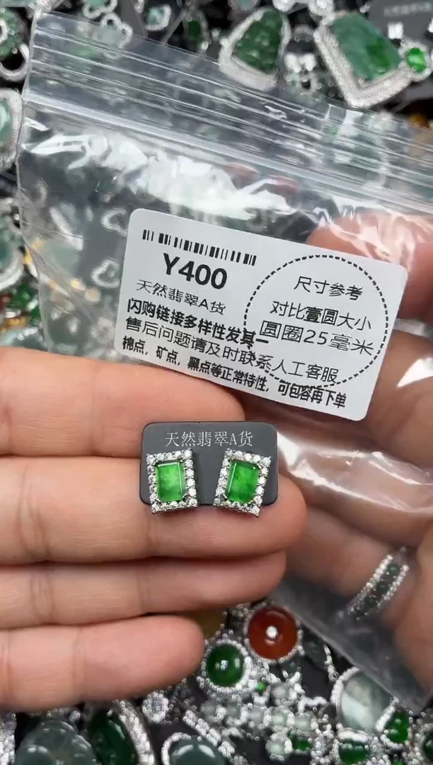 颈饰未镶嵌翡翠Y400耳钉